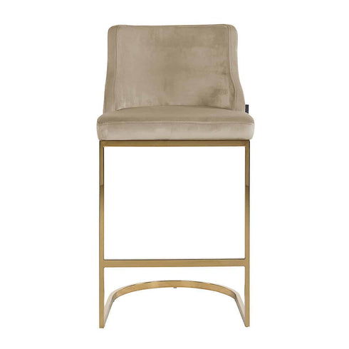 Mia Gold & Khaki Velvet Bar Stool
